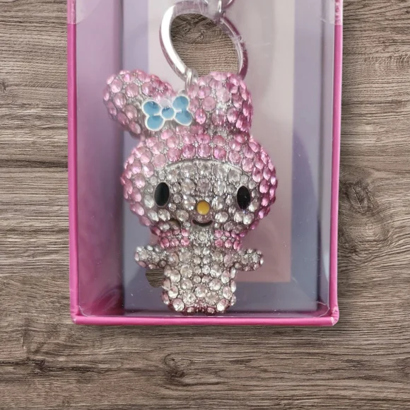 Hello Kitty NIB Pink and Silver Bag Charm/Keychain - Picture 2 of 5